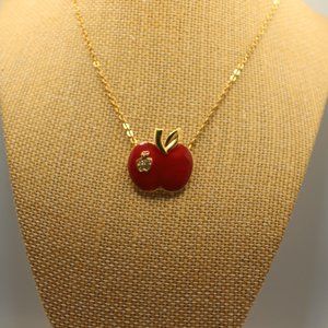 Vintage Enamel Apple Necklace